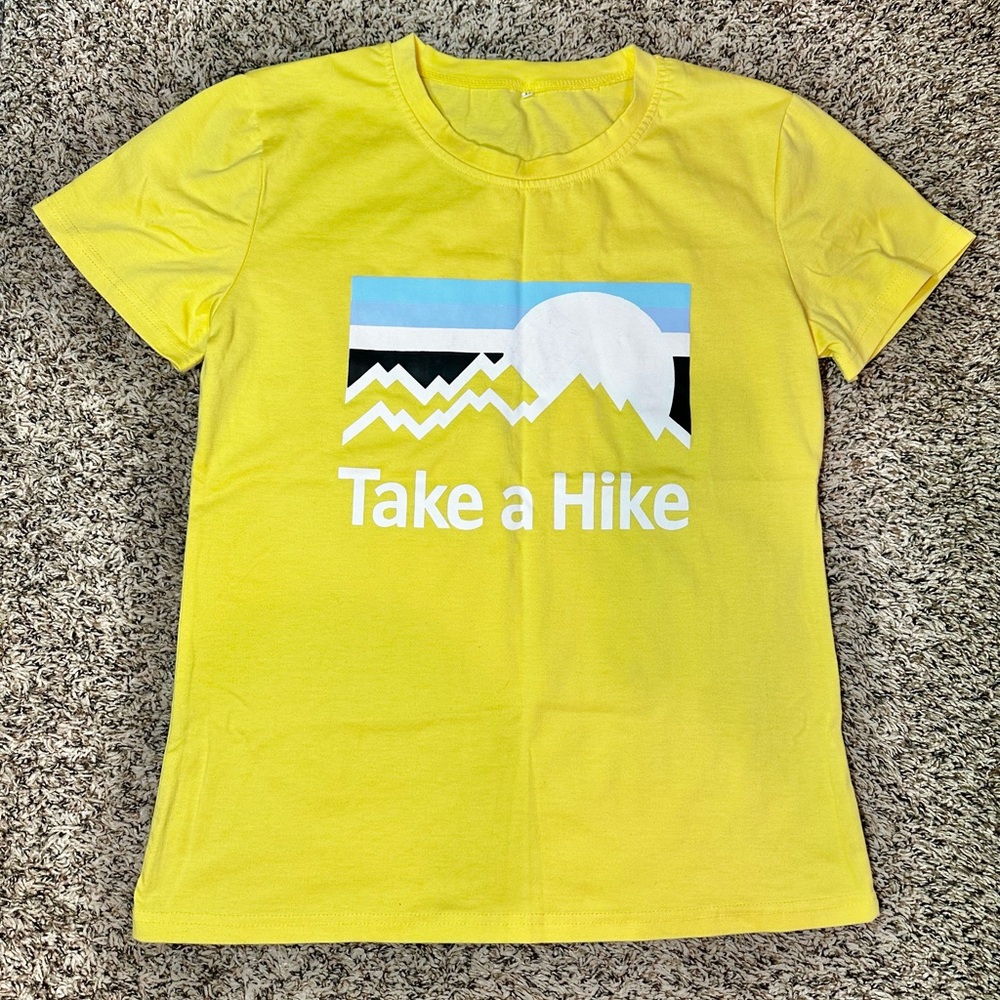 Take A Hike Tshirt Women’s Size Medium Short Sleeve Yellow